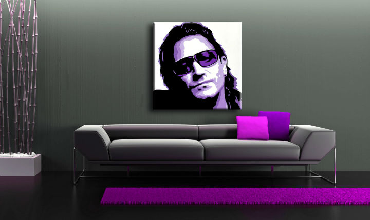 Ručno slikane slike na platnu na platnu POP Art Bono-U2 1-dijelna 