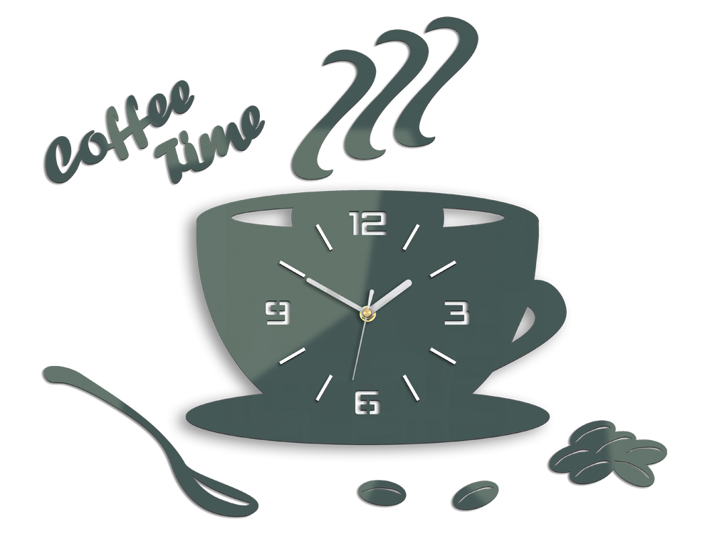 Zidni satovi COFFE TIME 3D GRAY HMCNH045-gray